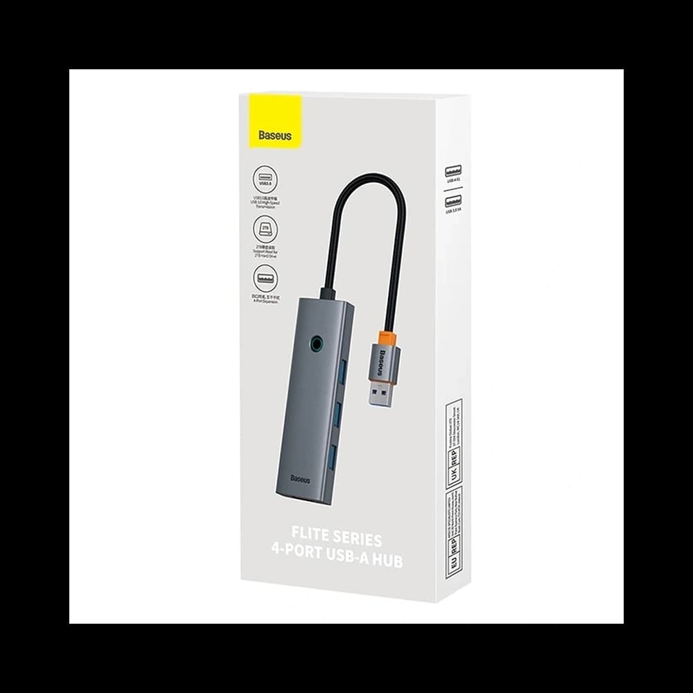 Baseus UltraJoy HUB 4v1 adaptér USB-A / 4xUSB-A 3.0 (šedý) - 7
