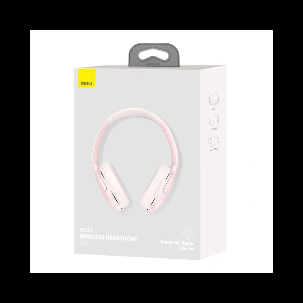 Baseus Encok D02 PRO Wireless Over-Ear Headphones Bluetooth 5.0 (Pink) - 8