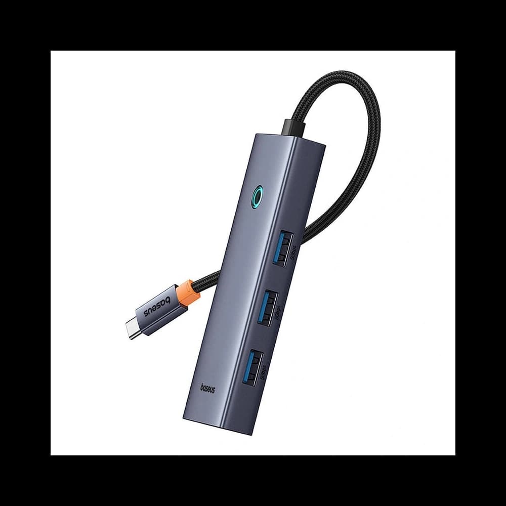 Baseus UltraJoy HUB 5v1 USB-C / 4xUSB-A 3.0, USB-C PD (šedá) - 4