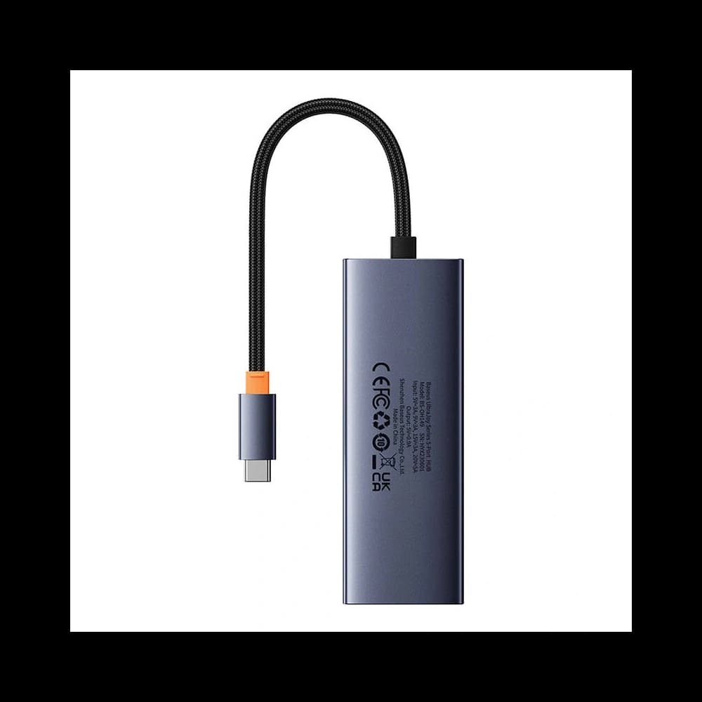 Baseus UltraJoy HUB 5v1 USB-C / 4xUSB-A 3.0, USB-C PD (šedá) - 6
