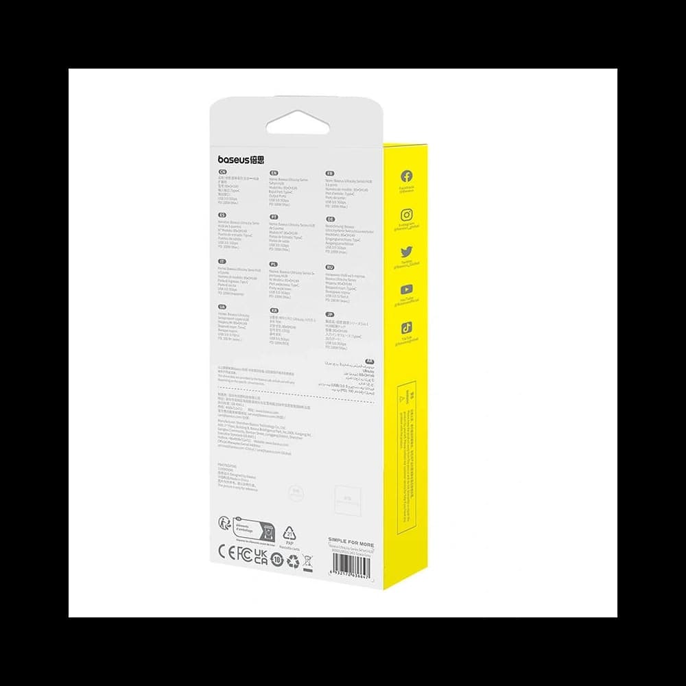 Baseus UltraJoy HUB 5v1 USB-C / 4xUSB-A 3.0, USB-C PD (šedá) - 8