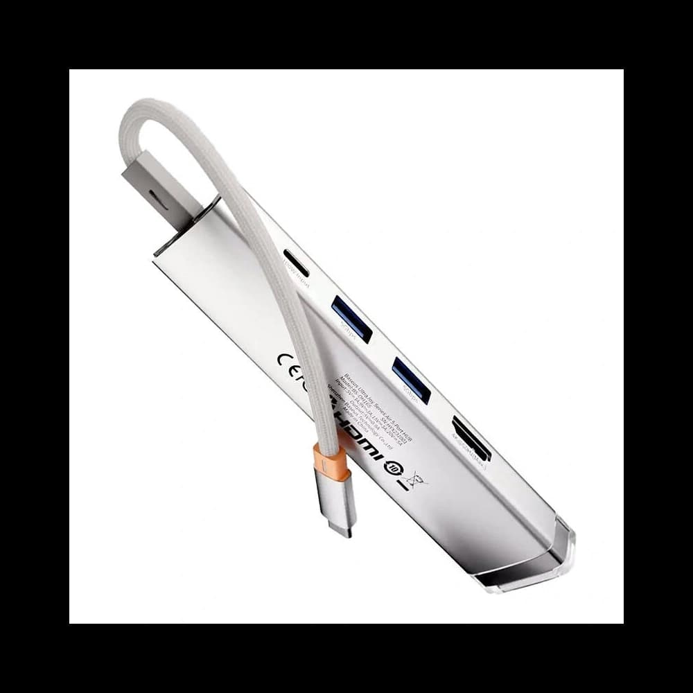 Baseus Ultra Joy HUB 5v1 USB-C / HDMI 2xUSB3.0, USB-C PD, RJ45 (stříbrný) - 2