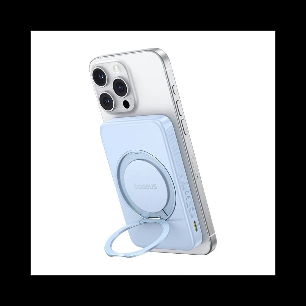 Bancă de alimentare Baseus cu suport PicoGo Qi2 5000mAh 20W (albastru) - 3