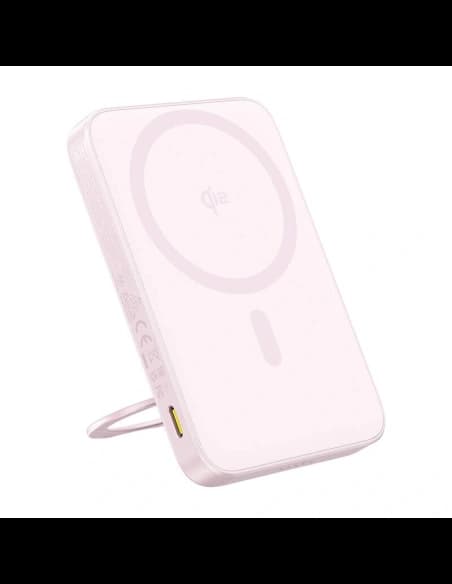 Bancă de alimentare Baseus cu suport PicoGo Qi2 5000mAh 20W (roz)