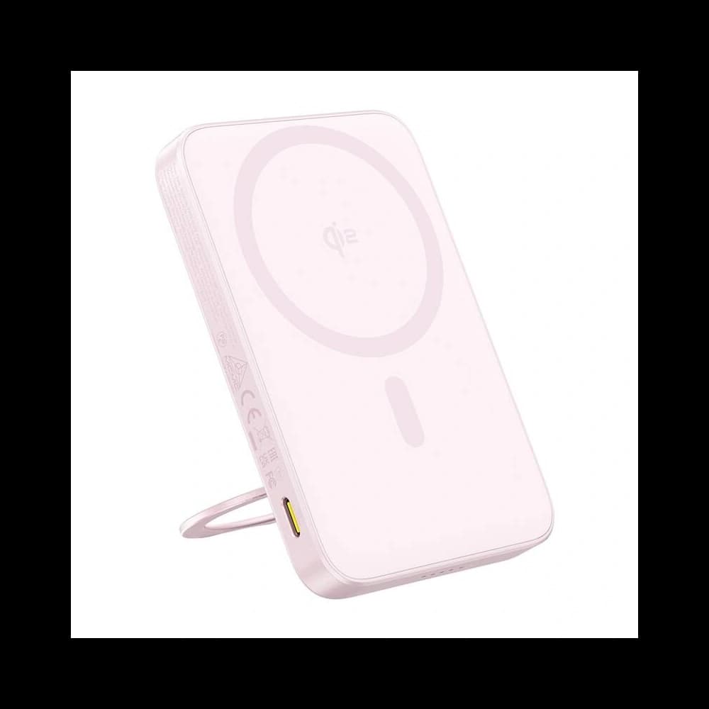 Bancă de alimentare Baseus cu suport PicoGo Qi2 5000mAh 20W (roz) - 1