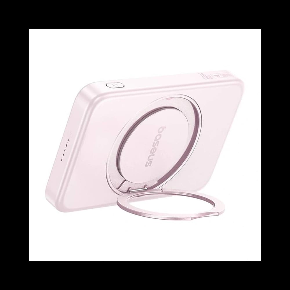 Bancă de alimentare Baseus cu suport PicoGo Qi2 5000mAh 20W (roz) - 2