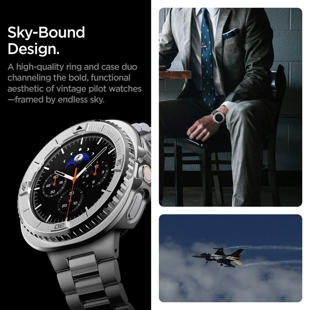 Spigen Bezel Tune Pro Pilot Samsung Galaxy Watch 8 Classic 46mm Silber - 14