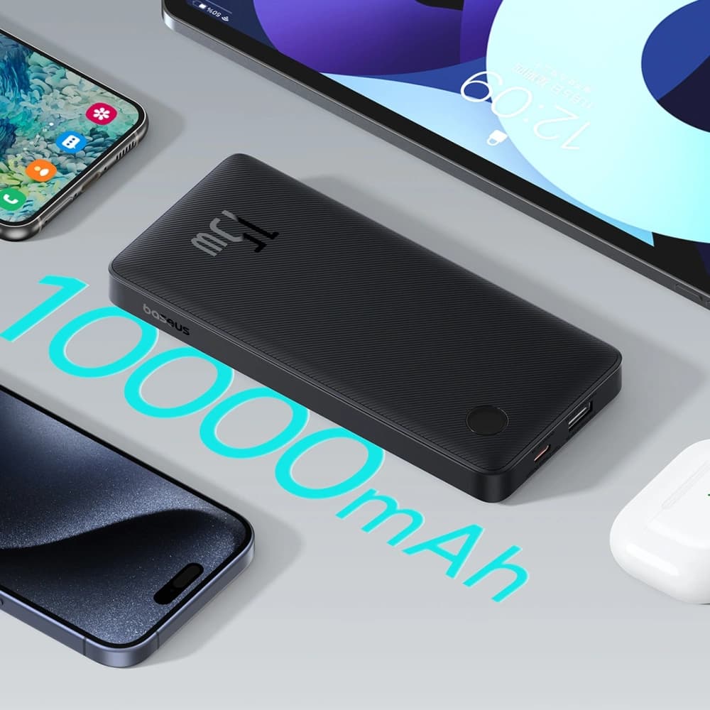Powerbank Baseus Airpow Lite 10000mAh 15W mit Baseus Simple USB-C Kabel 30cm schwarz - 3