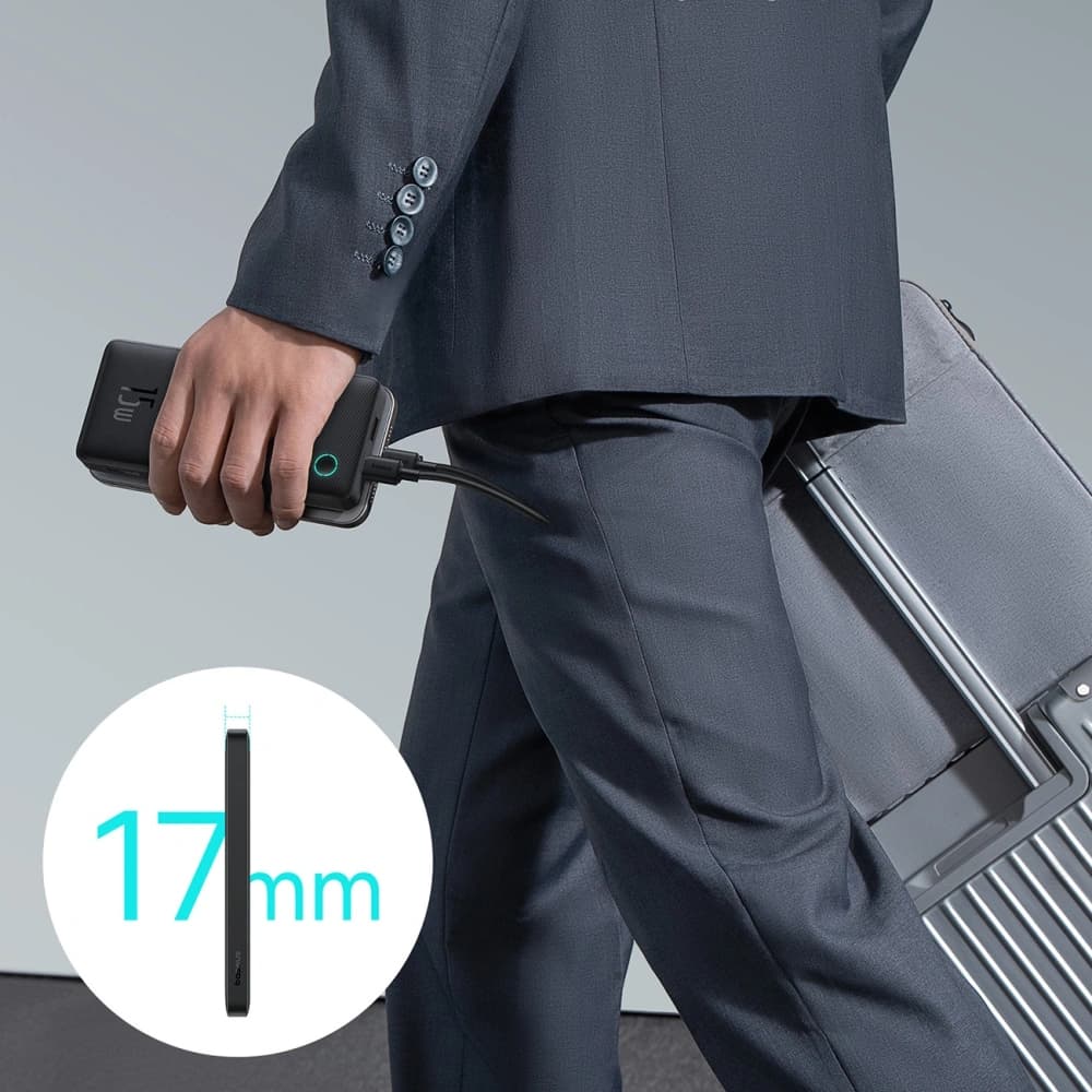 Powerbank Baseus Airpow Lite 10000mAh 15W mit Baseus Simple USB-C Kabel 30cm schwarz - 6