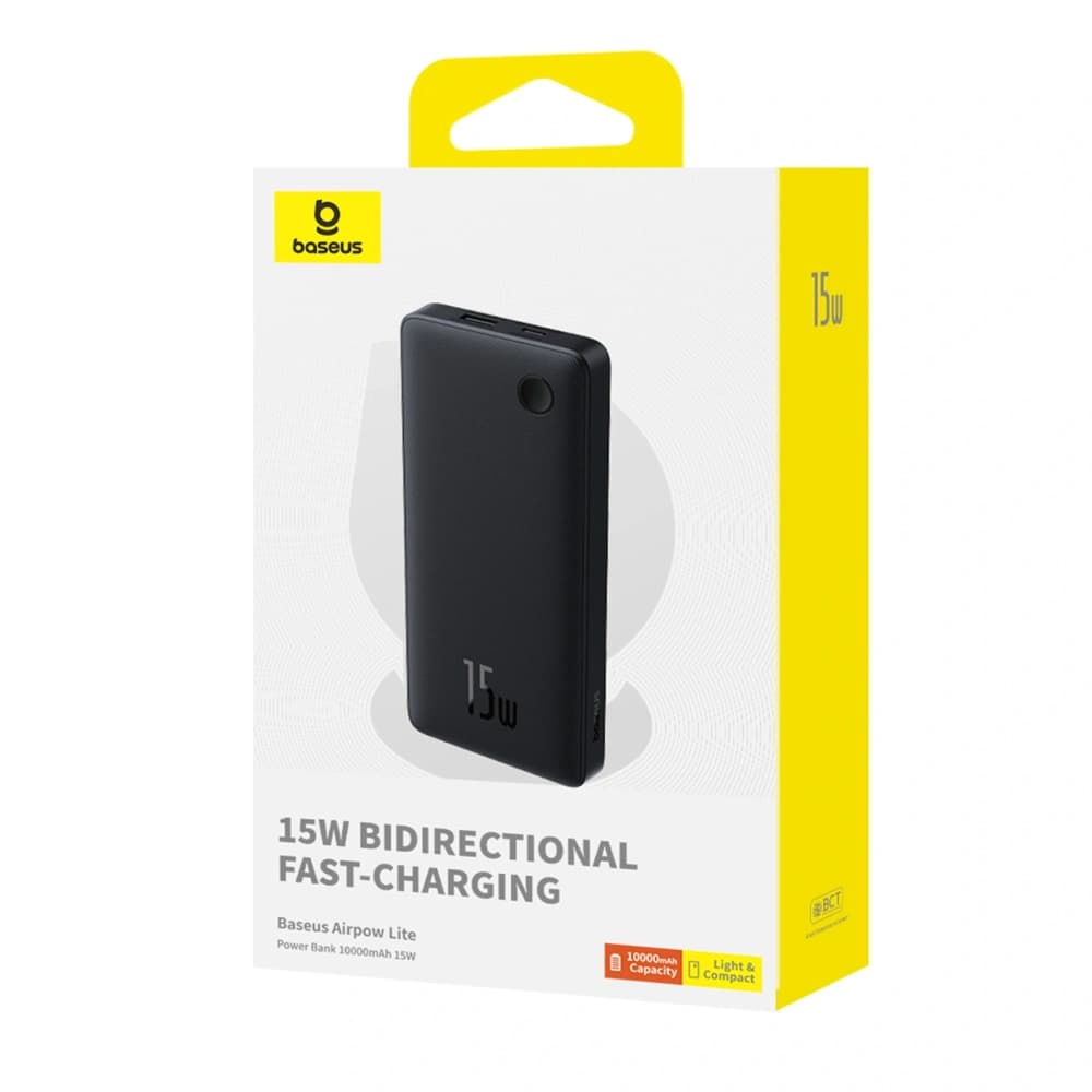 Powerbank Baseus Airpow Lite 10000mAh 15W mit Baseus Simple USB-C Kabel 30cm schwarz - 9
