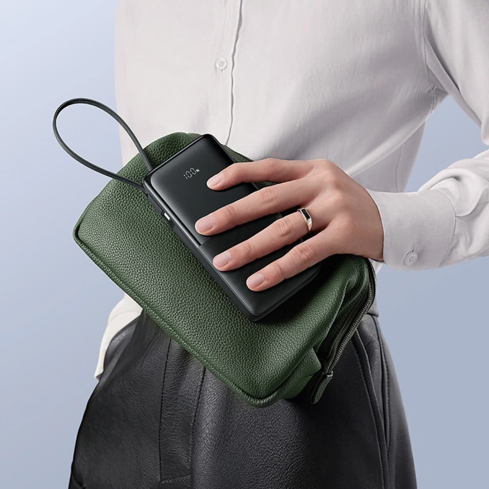 Powerbank Baseus Bipow 2 10000mAh 20W mit digitalem Display + integriertem USB-C-Kabel schwarz - 9