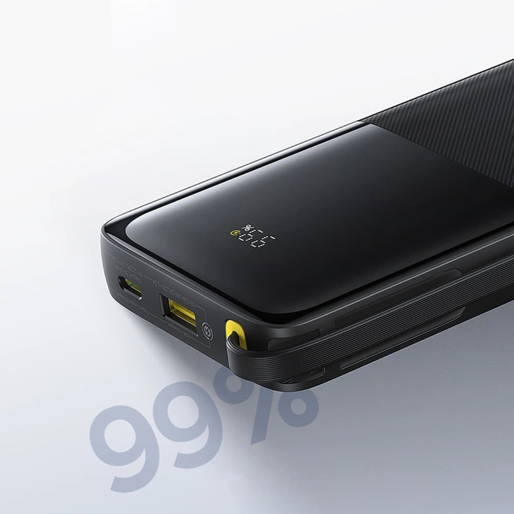 Powerbank Baseus Bipow 2 10000mAh 20W mit digitalem Display + integriertem USB-C-Kabel schwarz - 16