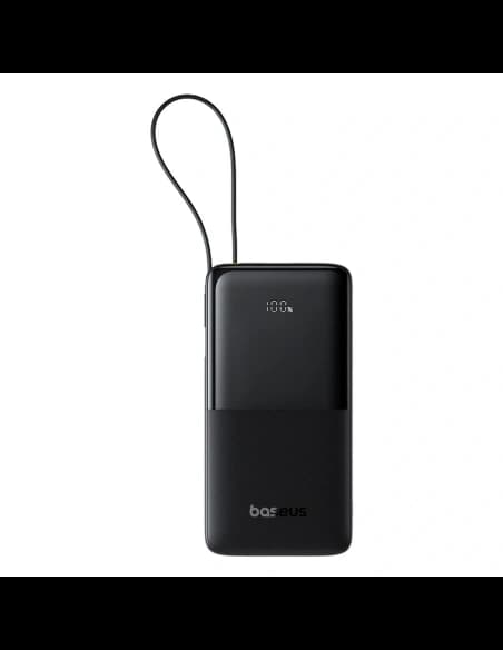 Powerbank Baseus Bipow 2 20000mah 20W cu display digital + cablu integrat USB-C negru
