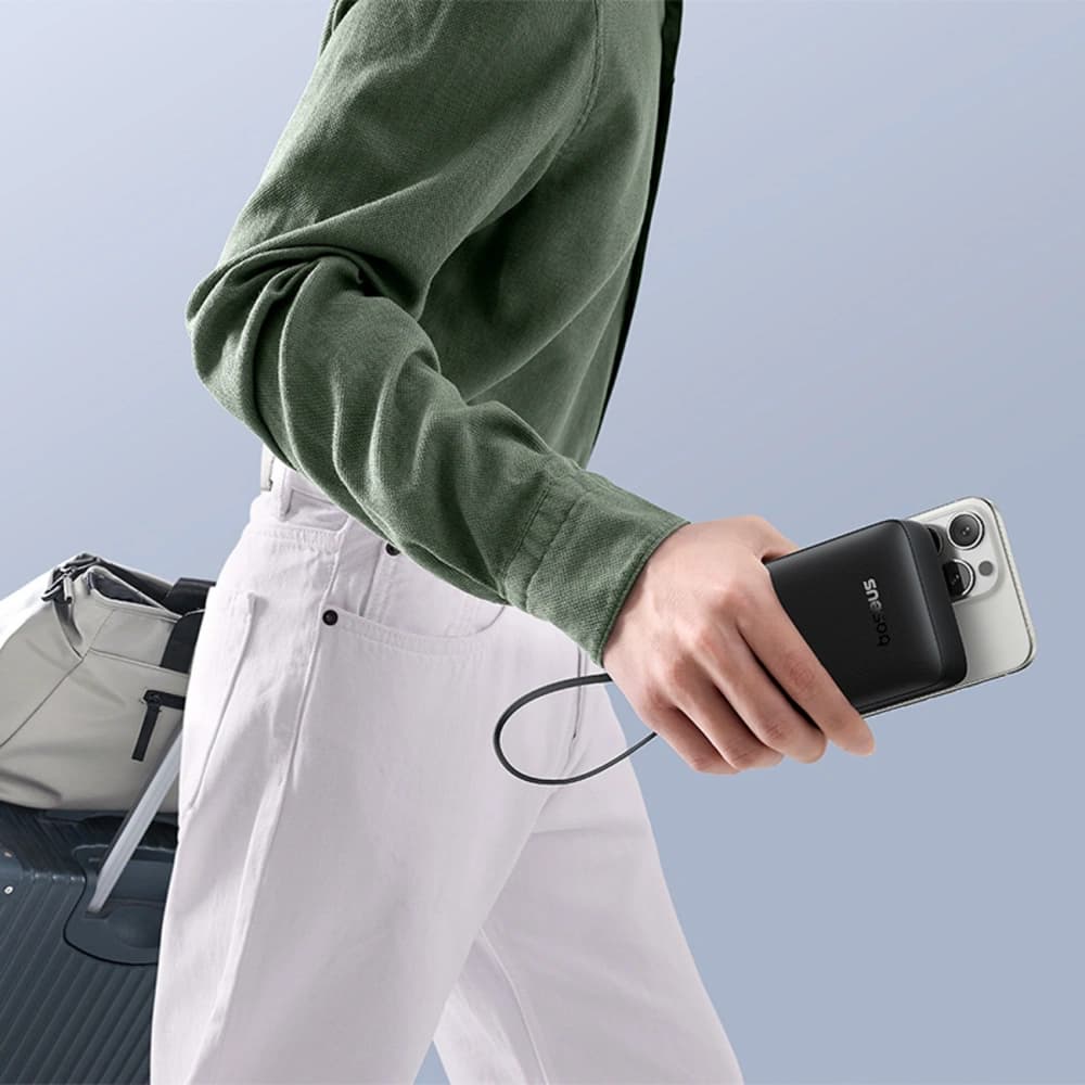 Powerbank Baseus Bipow 2 20000mah 20W cu display digital + cablu integrat USB-C negru - 10