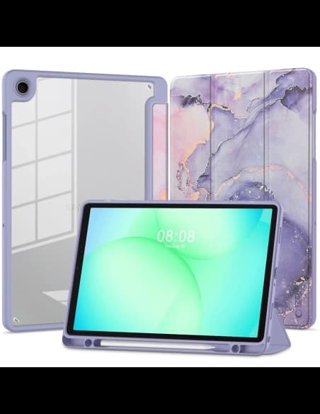 Tech-Protect Smartcase Pen Hybrid Samsung Galaxy Tab A9 / A11 8.7 X110 / X115 / X133 / X135 Violet Marble