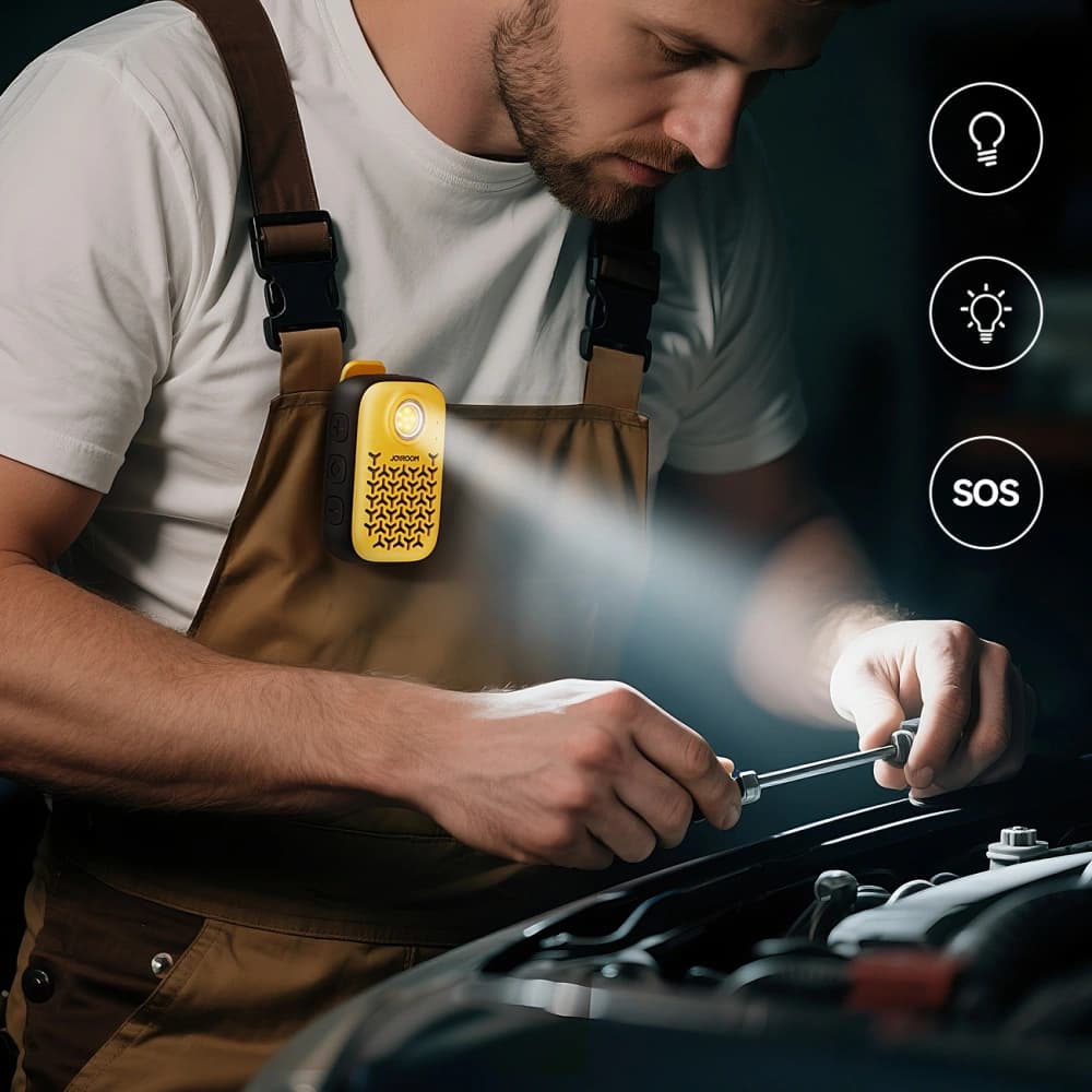 Joyroom Maya JR-MS03 Hordozható Hangszóró IP67 Bluetooth 5.4 Beépített Zseblámpával Sárga - 8