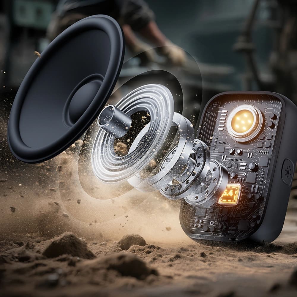 Joyroom Maya JR-MS03 Hordozható Hangszóró IP67 Bluetooth 5.4 Beépített Zseblámpával Sárga - 9