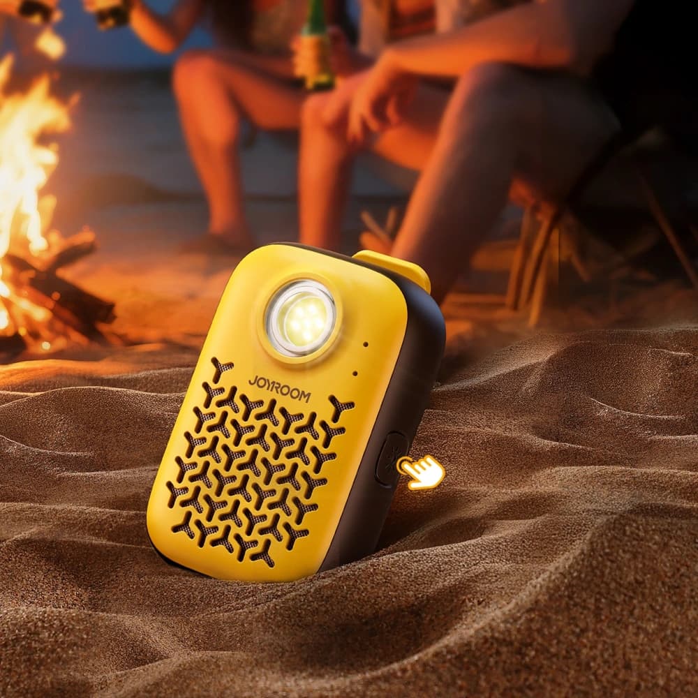 Joyroom Maya JR-MS03 Hordozható Hangszóró IP67 Bluetooth 5.4 Beépített Zseblámpával Sárga - 13