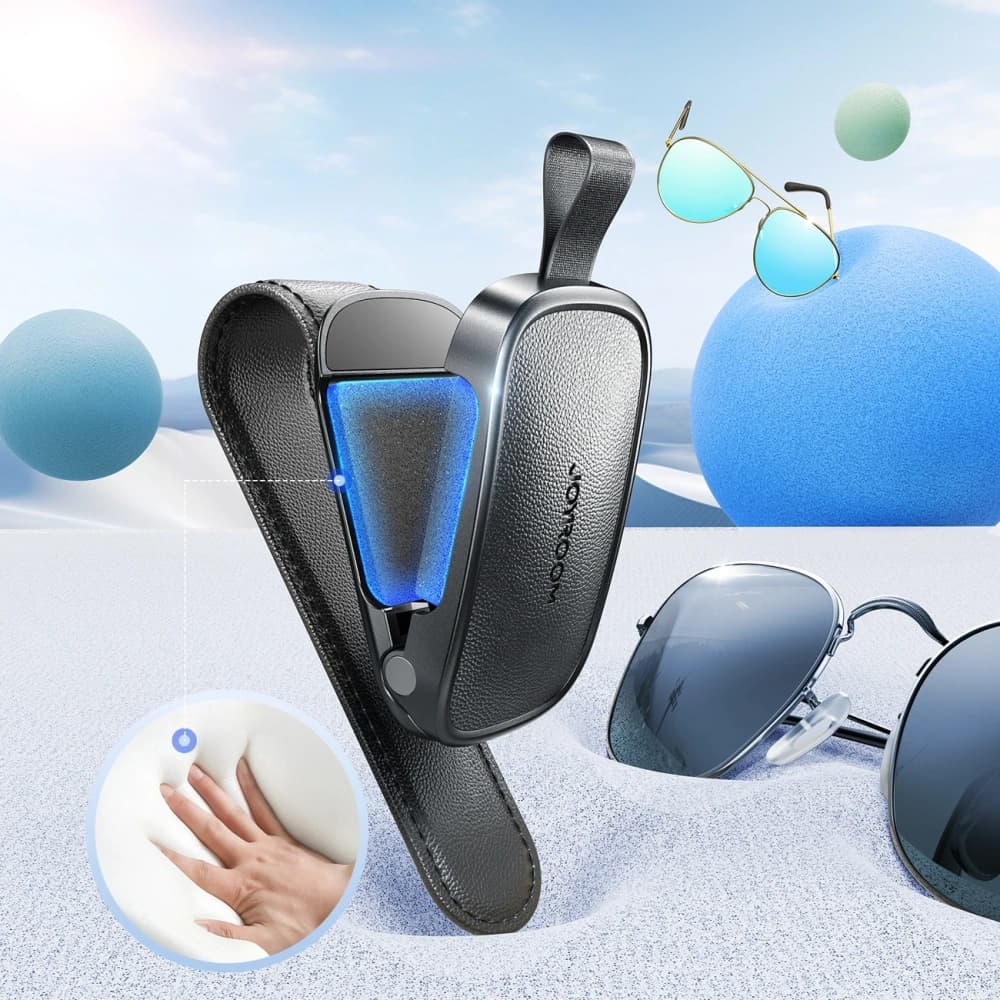 Joyroom JR-ZS511 Glasses Holder for Sun Visor with Magnetic Clip Black - 6