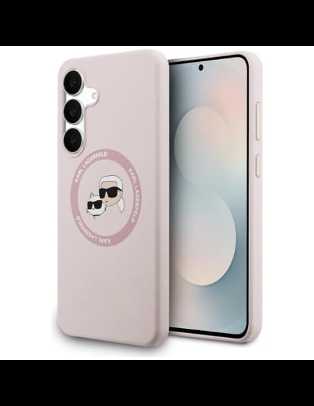 Karl Lagerfeld Silicone Karl&Choupette Heads MagSafe Samsung Galaxy S25 FE pink