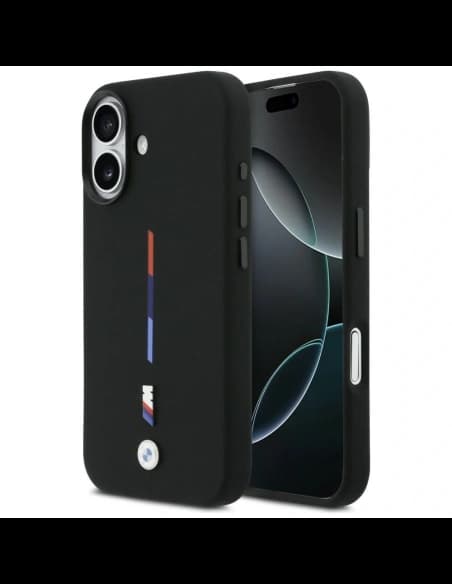BMW M Silicon Tricolor Line MagSafe pentru Apple iPhone 17 negru