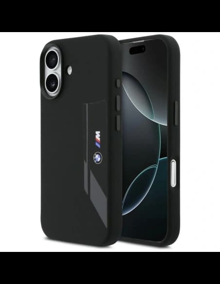 Logo vertical Silicon BMW M MagSafe pentru Apple iPhone 17 negru