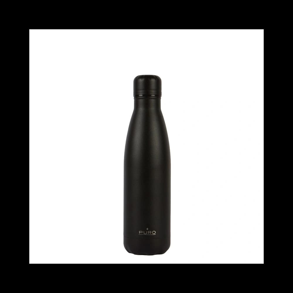 PURO ICON Thermal Stainless Steel Water Bottle 500ml (Black) (Powder Coating)