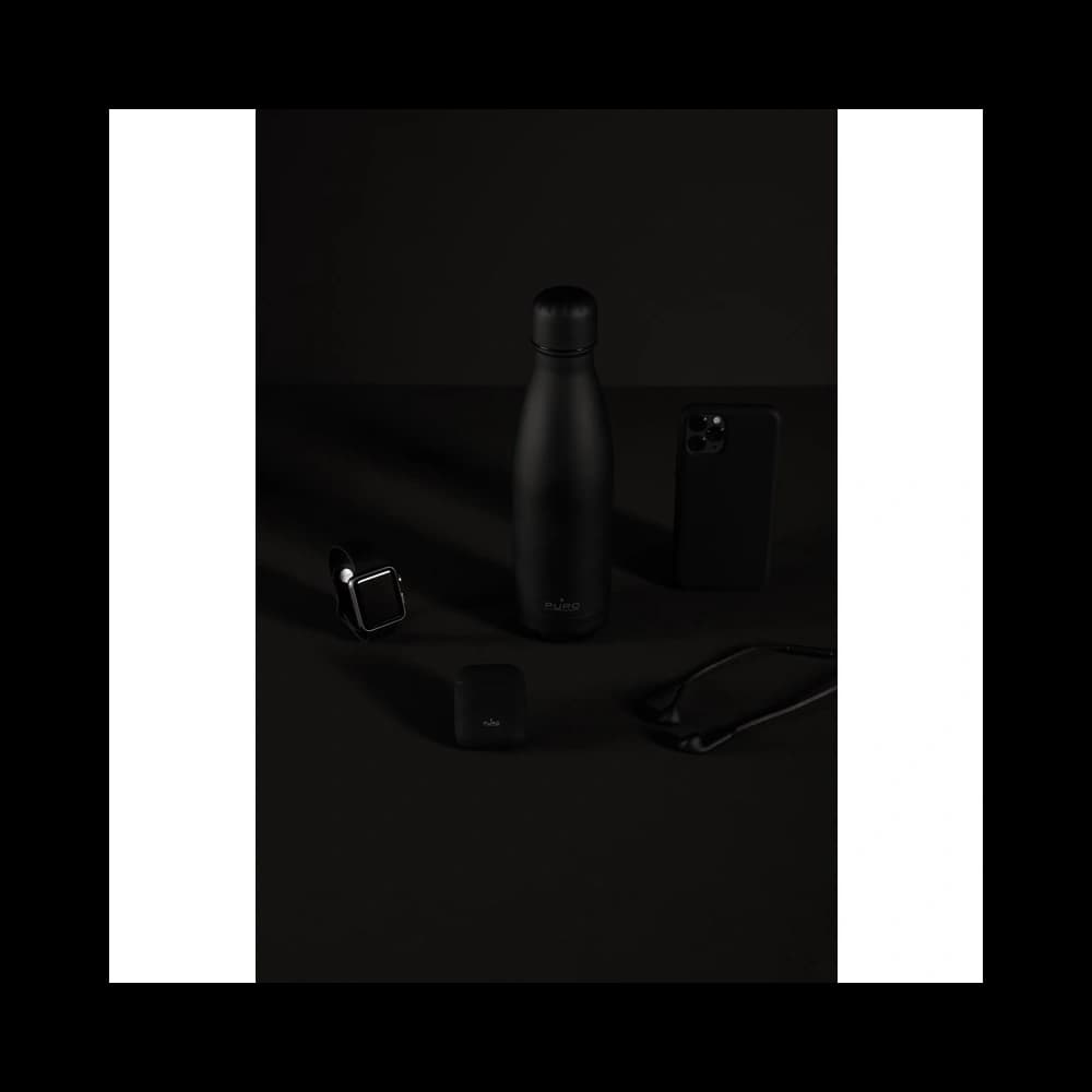 PURO ICON Thermal Stainless Steel Water Bottle 500ml (Black) (Powder Coating) - 3