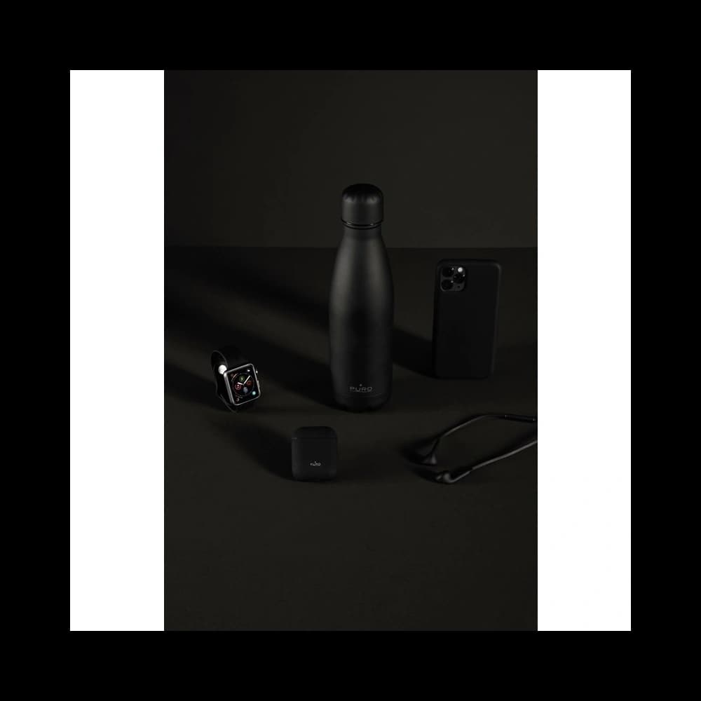 PURO ICON Thermal Stainless Steel Water Bottle 500ml (Black) (Powder Coating) - 4