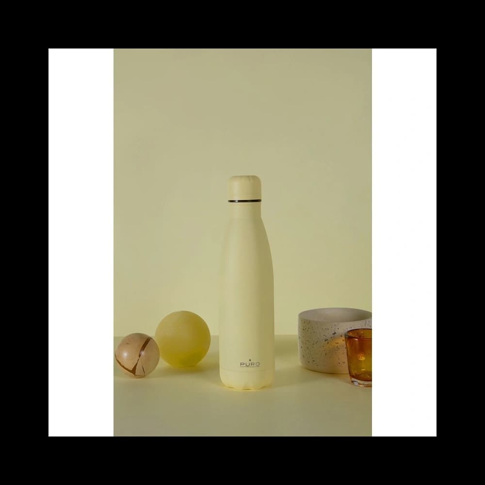 Sticlă termică din oțel inoxidabil PURO ICON 500ml (Galben deschis) (Acoperire pulbere) - 3