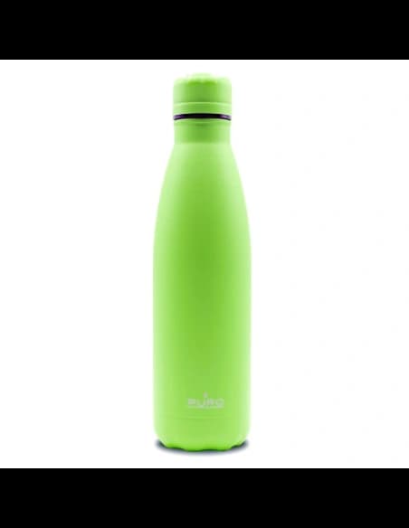 Sticlă termică din oțel inoxidabil PURO ICON Fluo 500ml (Verde) (Acoperire pulbere)