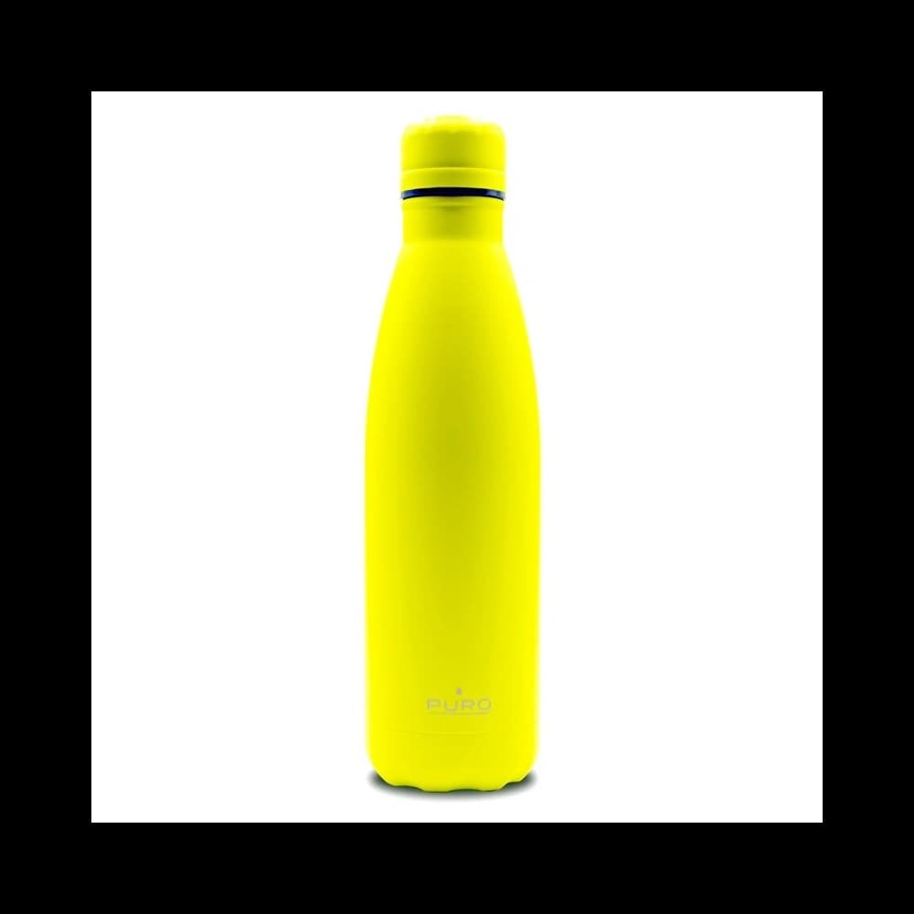 Sticlă termică din oțel inoxidabil PURO ICON Fluo 500ml (Galben) (Acoperire cu pulbere) - 1