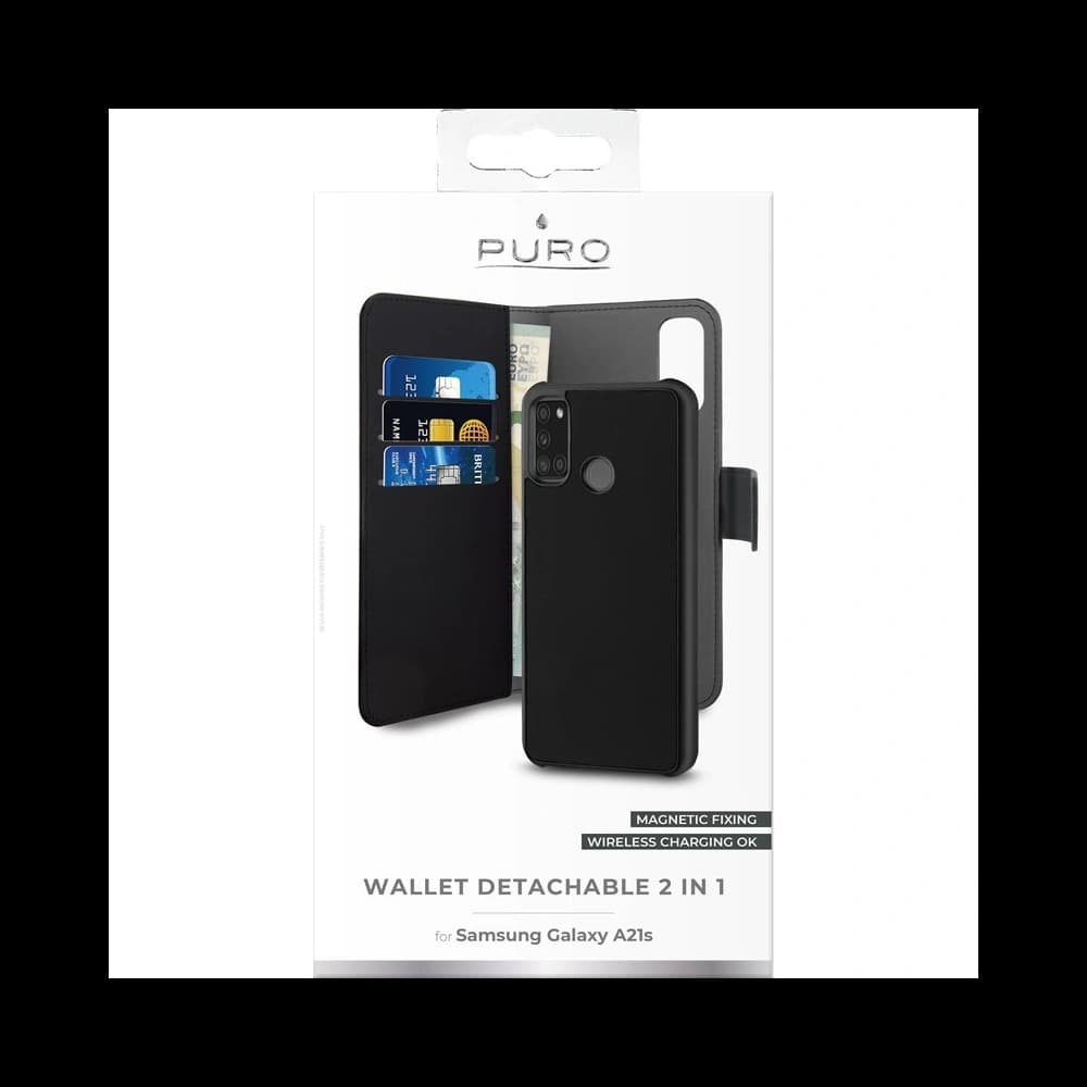 Samsung PURO Geldbörse Abnehmbare 2-in-1 Tasche Galaxy A21s (schwarz) - 4