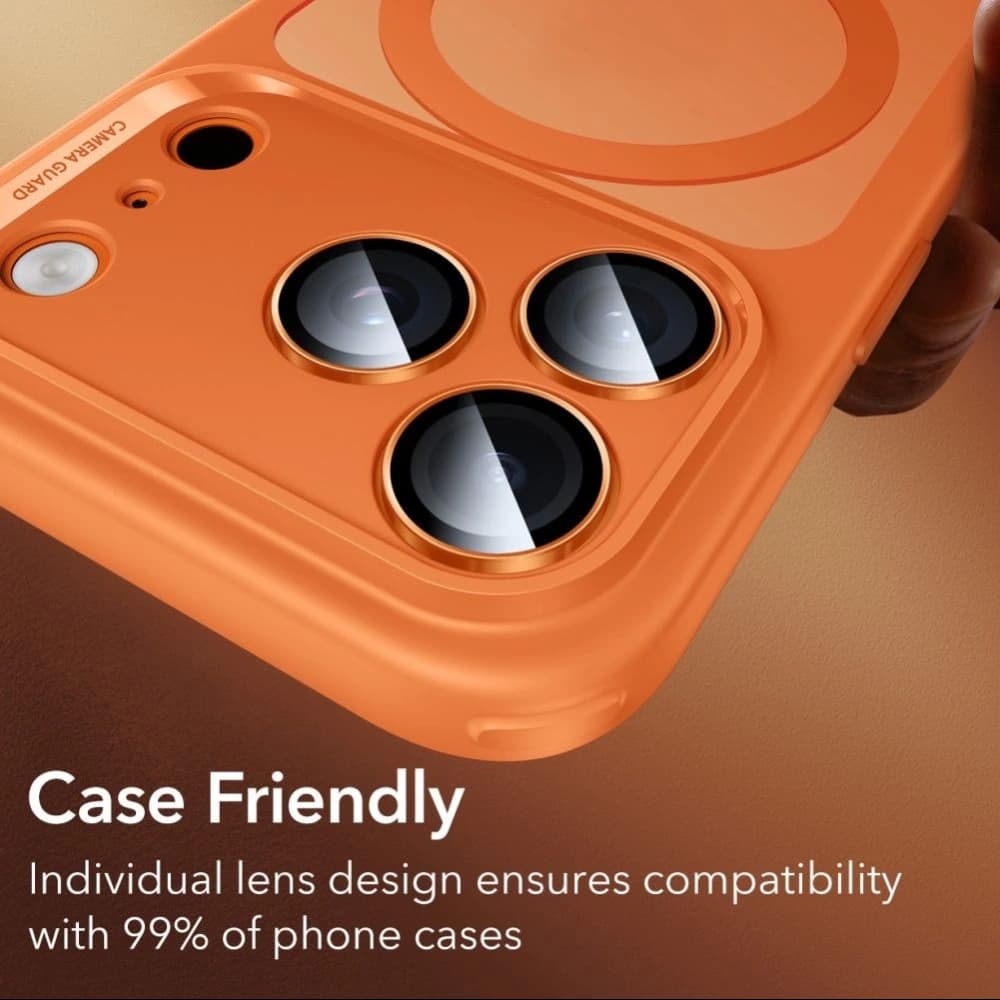 ESR Armorite Kamera Schutz für Apple iPhone 14 Pro / Max / 15 Pro / Max / 16 Pro / Max / 17 Pro / Max Orange - 9