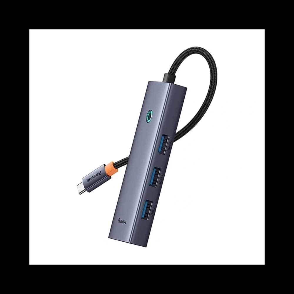 Baseus UltraJoy 4-v-1 Hub USB-C / 4xUSB-A 3.0 (šedý) - 3