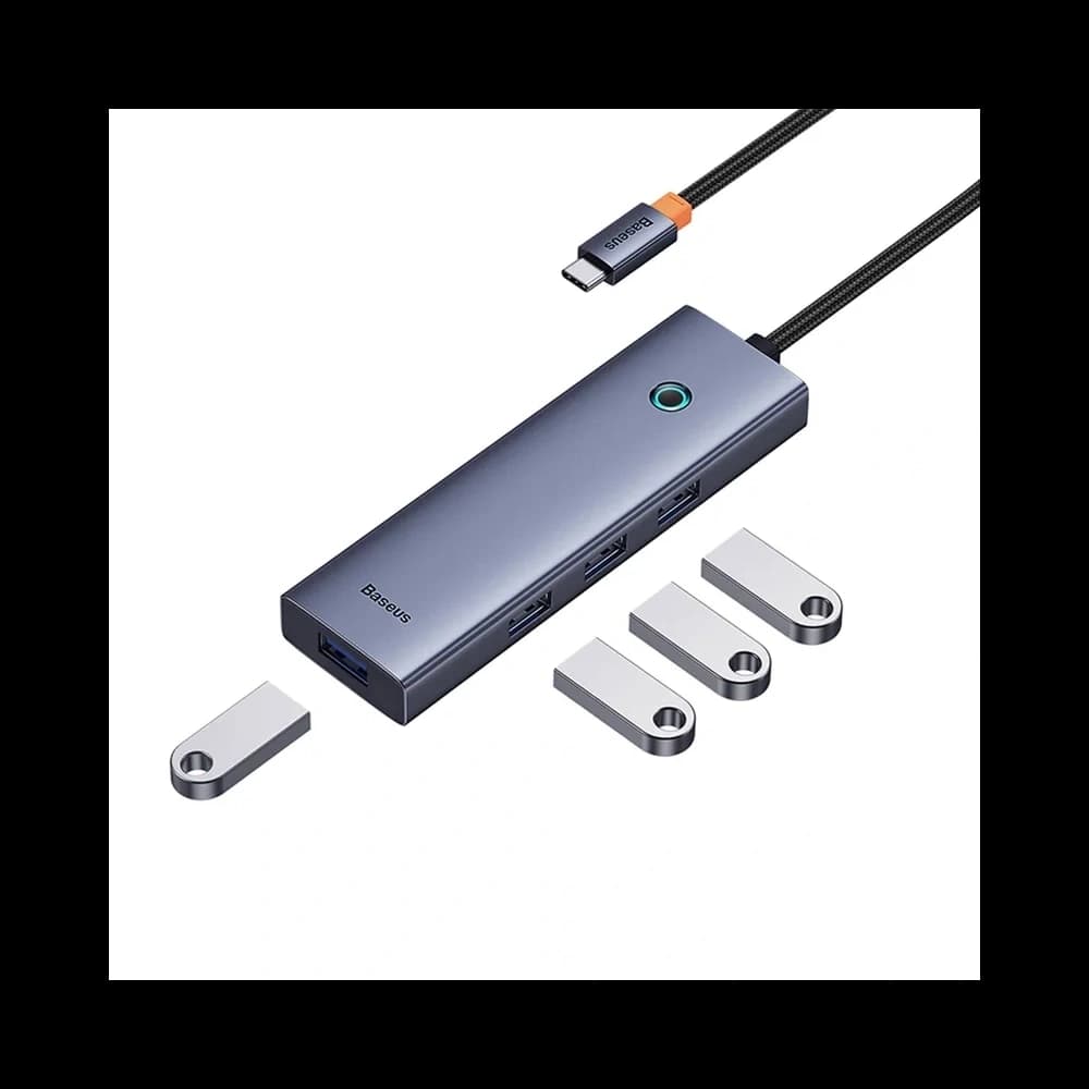 Baseus UltraJoy 4-v-1 Hub USB-C / 4xUSB-A 3.0 (šedý) - 4