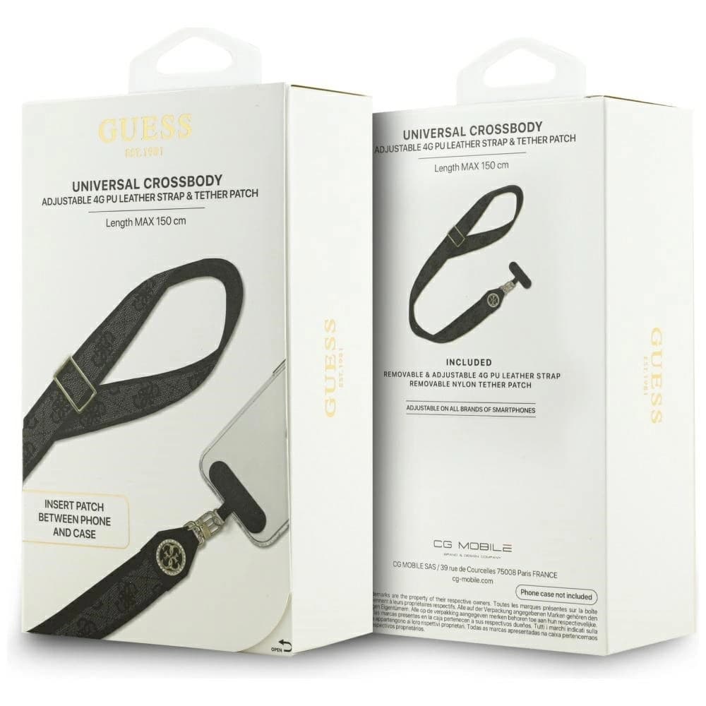 Guess Universal CBDY 4G Tether Patch Strass Metal Logo černá - 5