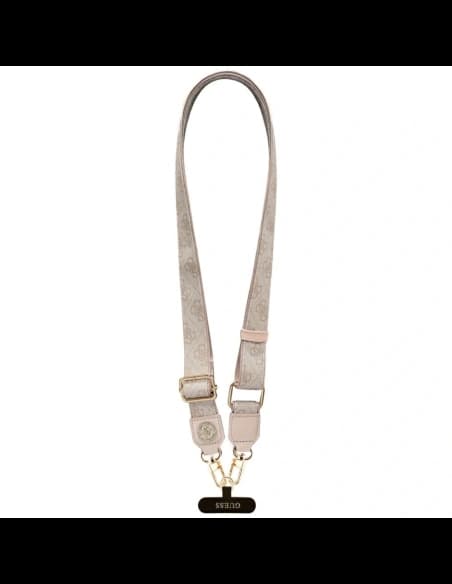 Uniwersalna smycz Guess Universal CBDY 4G Tether Patch Strass Metal Logo różowy
