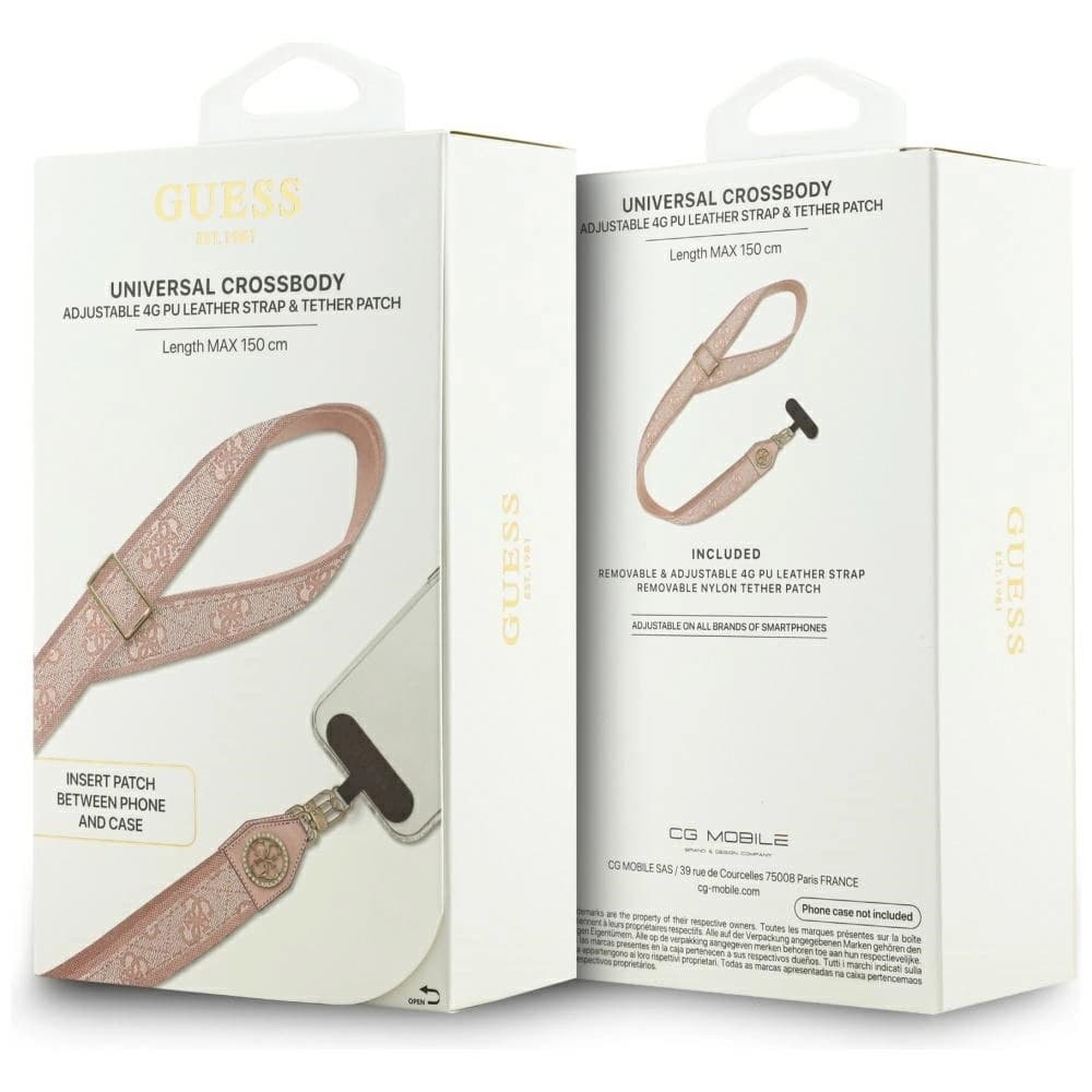 Guess Universal CBDY 4G Tether Patch Strass Metal Logo růžová - 5