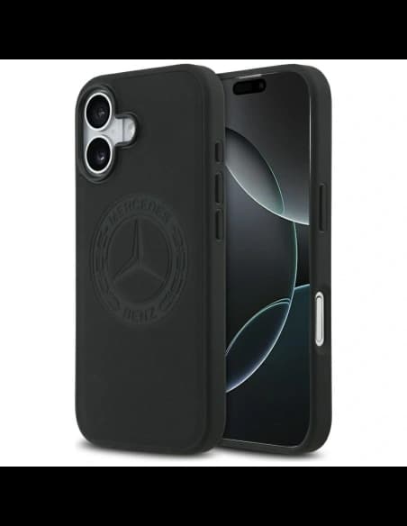 Logo vintage din piele Mercedes MagSafe pentru Apple iPhone 17 negru