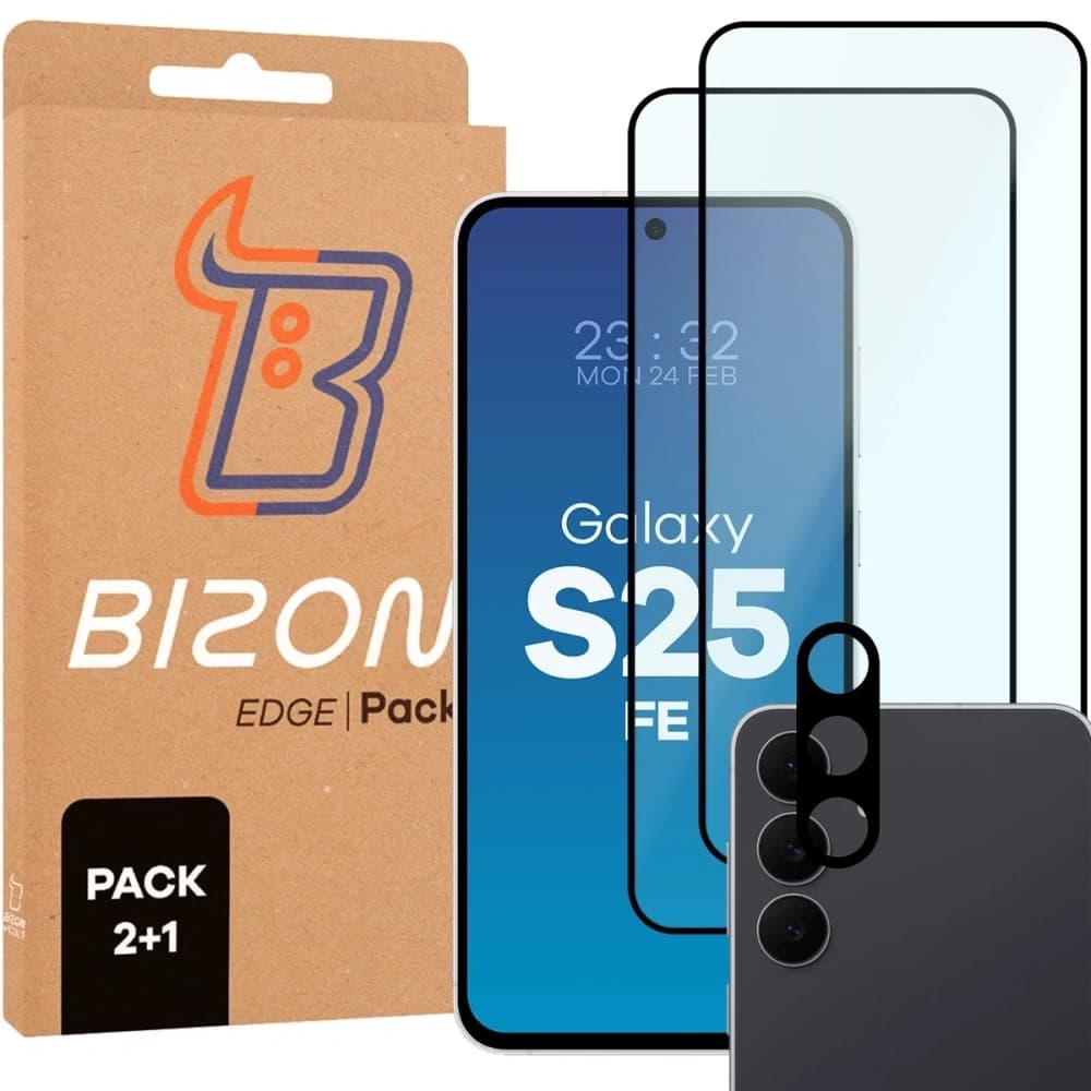 Bizon Edge Pack 2x screen glass + camera glass Samsung Galaxy S25 FE - 1