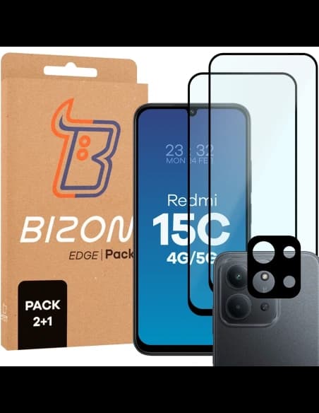 Bizon Edge Pack 2x sklo na displej + sklo na kameru Xiaomi Redmi 15C 4G / 5G