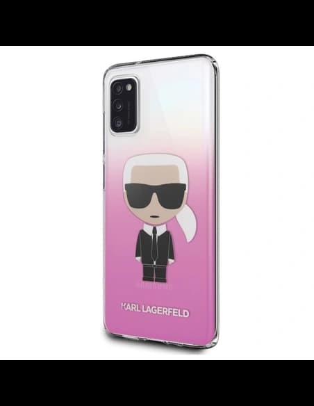 Etui Karl Lagerfeld KLHCA41TRDFKPI Samsung Galaxy A41 růžový/pink Gradient Ikonik Karl