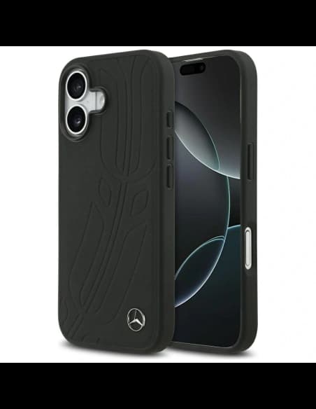 Mercedes Piele Mare Frunză Laurel MagSafe Apple iPhone 17 negru