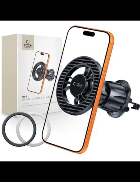 Tech-Protect N56 Suport Auto Magnetic MagSafe Vent Carbon Negru