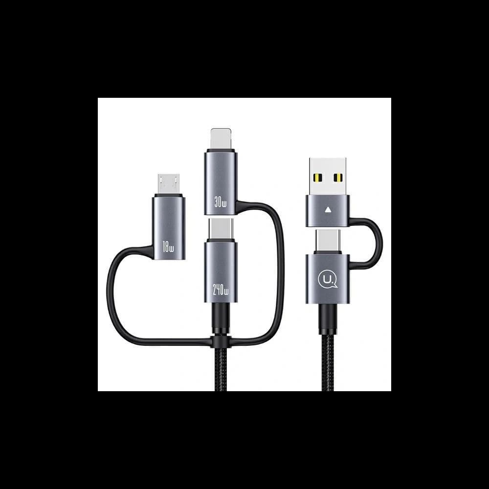 USAMS Data Cable 6in1 Digital Display Aluminium Alloy Fast Charging 240W 1.2m - 1