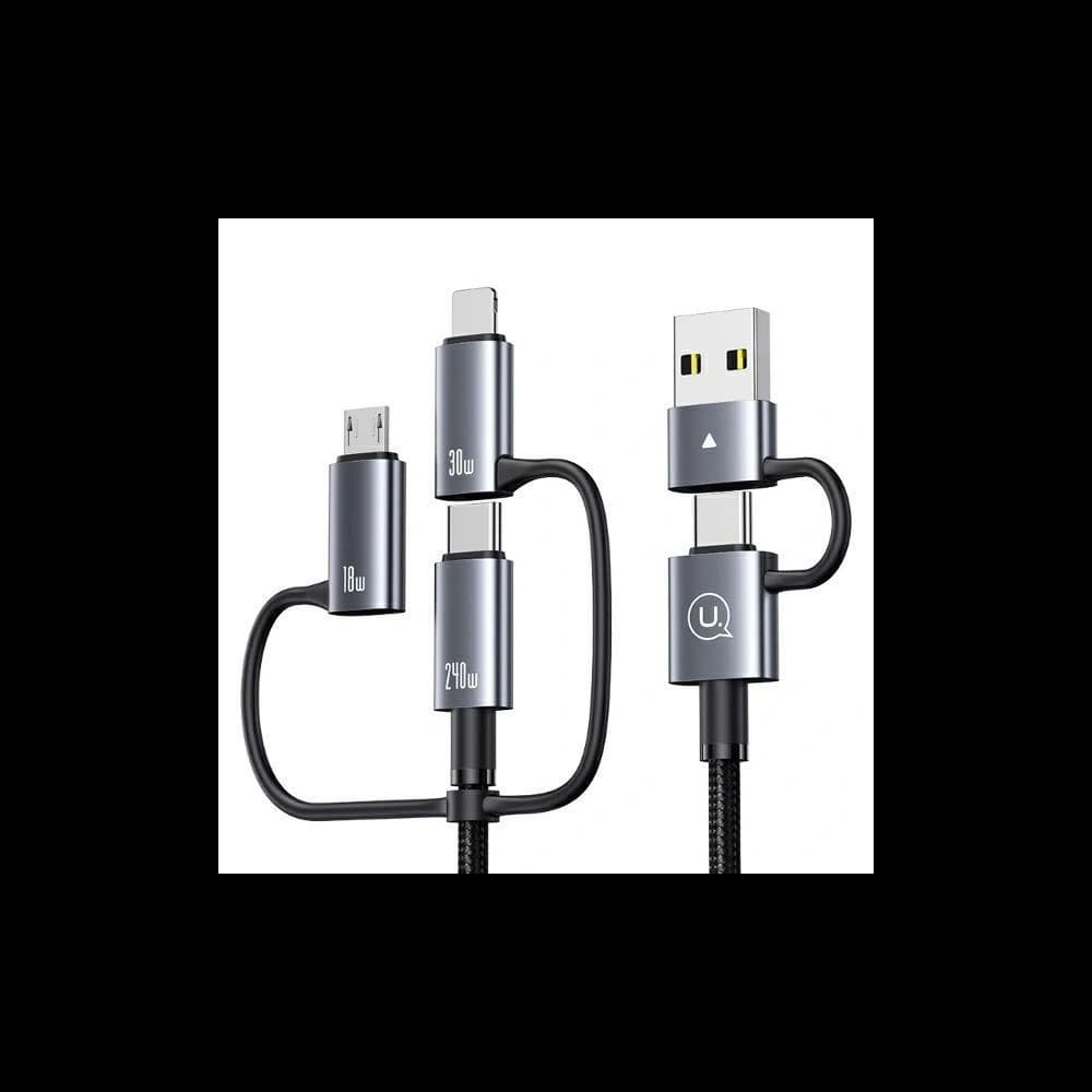 USAMS Data Cable 6in1 Digital Display Aluminium Alloy Fast Charging 240W 1.2m - 2