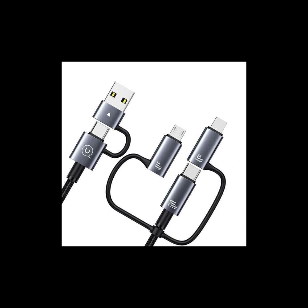 USAMS Data Cable 6in1 Digital Display Aluminium Alloy Fast Charging 240W 1.2m - 3