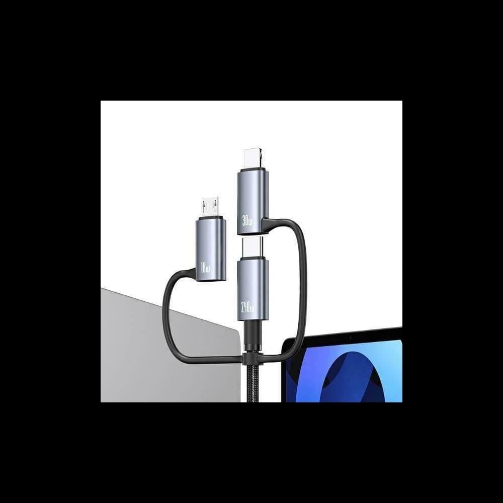 USAMS Data Cable 6in1 Digital Display Aluminium Alloy Fast Charging 240W 1.2m - 4