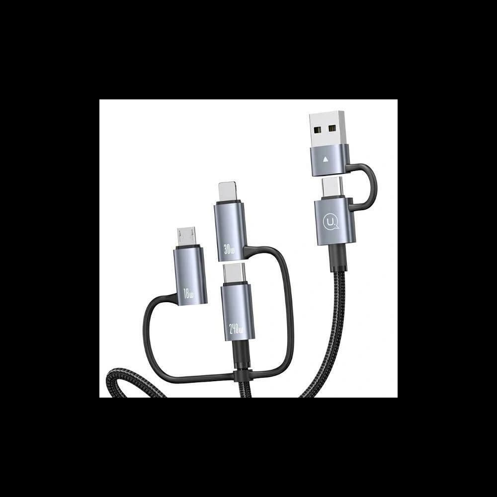 USAMS Data Cable 6in1 Digital Display Aluminium Alloy Fast Charging 240W 1.2m - 5